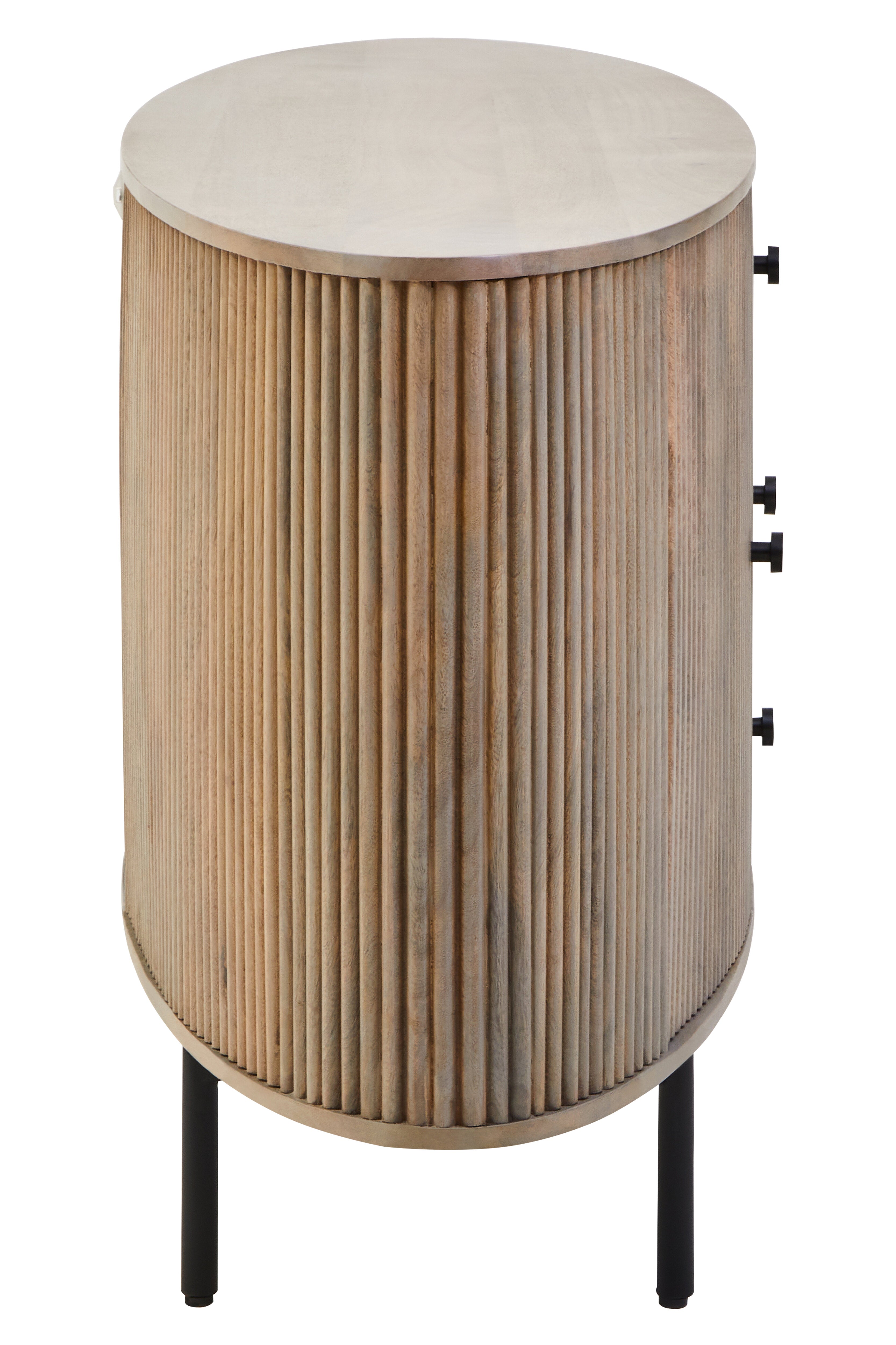 Kelda Grey Mango Wood Ridged Sideboard